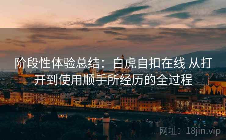 阶段性体验总结:白虎自扣在线 从打开到使用顺手所经历的全过程 第2张 阶段性体验总结:白虎自扣在线 从打开到使用顺手所经历的全过程 第2张