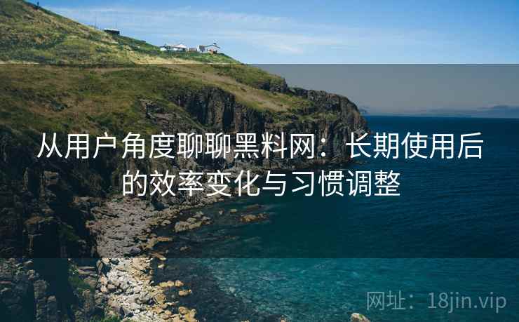 从用户角度聊聊黑料网：长期使用后的效率变化与习惯调整  第2张