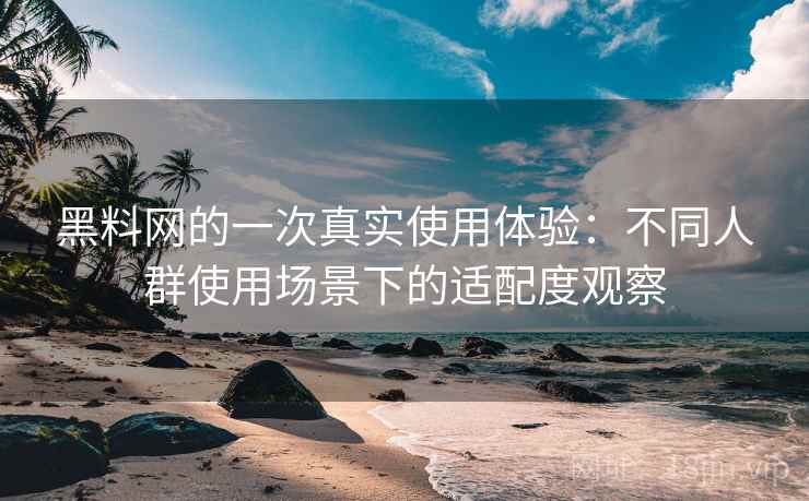 黑料网的一次真实使用体验：不同人群使用场景下的适配度观察  第1张