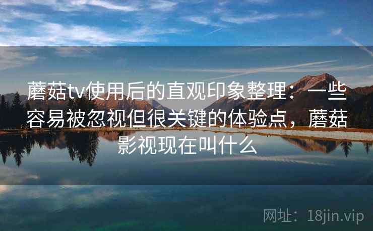蘑菇tv使用后的直观印象整理：一些容易被忽视但很关键的体验点，蘑菇影视现在叫什么  第1张