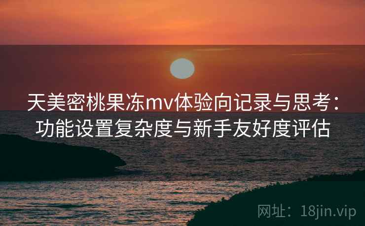 天美密桃果冻mv体验向记录与思考:功能设置复杂度与新手友好度评估 第1张 天美密桃果冻mv体验向记录与思考:功能设置复杂度与新手友好度评估 第1张